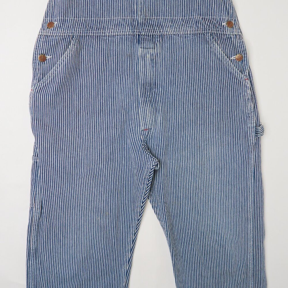 Vintage 90s Round House Denim Engineer Striped Overalls - Picture 6 of 13
